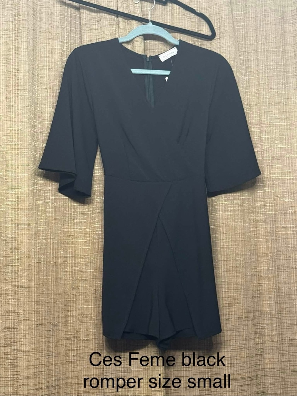 Ces Femme Black Flutter-Sleeve Romper